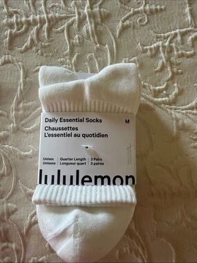 NWT lululemon athletica Daily Essential Socks - White (3 Pairs)